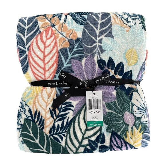 Vera Bradley Palm Floral Plush Throw Blanket - Picture 2 of 8